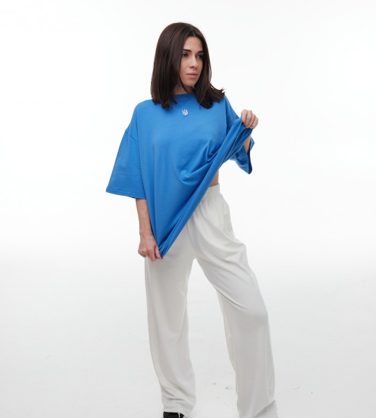 Футболка Freedom Sign Синя | Showroom By Nona — зображення 5